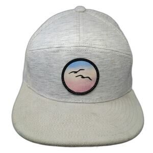 Tommy Breeze Snapback Gray Hat One Size 5 Panel Sunset Birds Patch Flat Brim